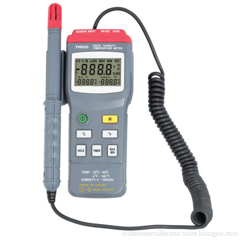 Portable Rs-232 Interface Data Hold Digital Humidity Temperature Meter
